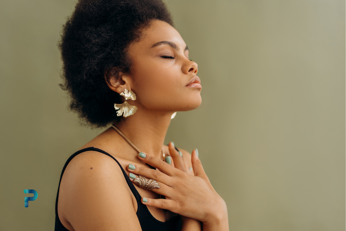 lady meditating with arms placed on chest